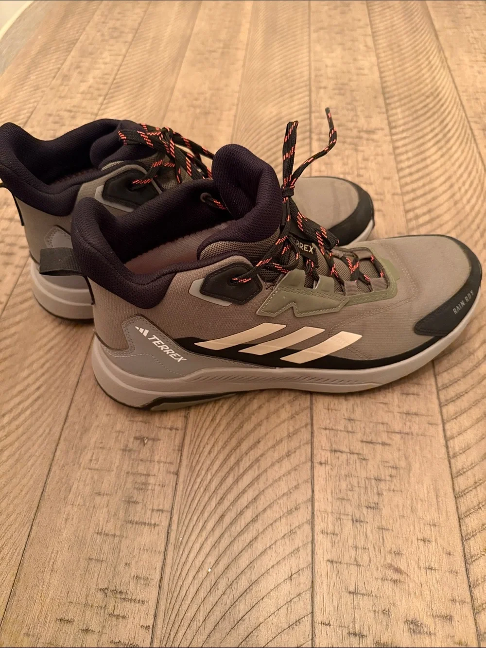 adidas Terrex Gray and Black Trail Sneakers with Olive Accents
